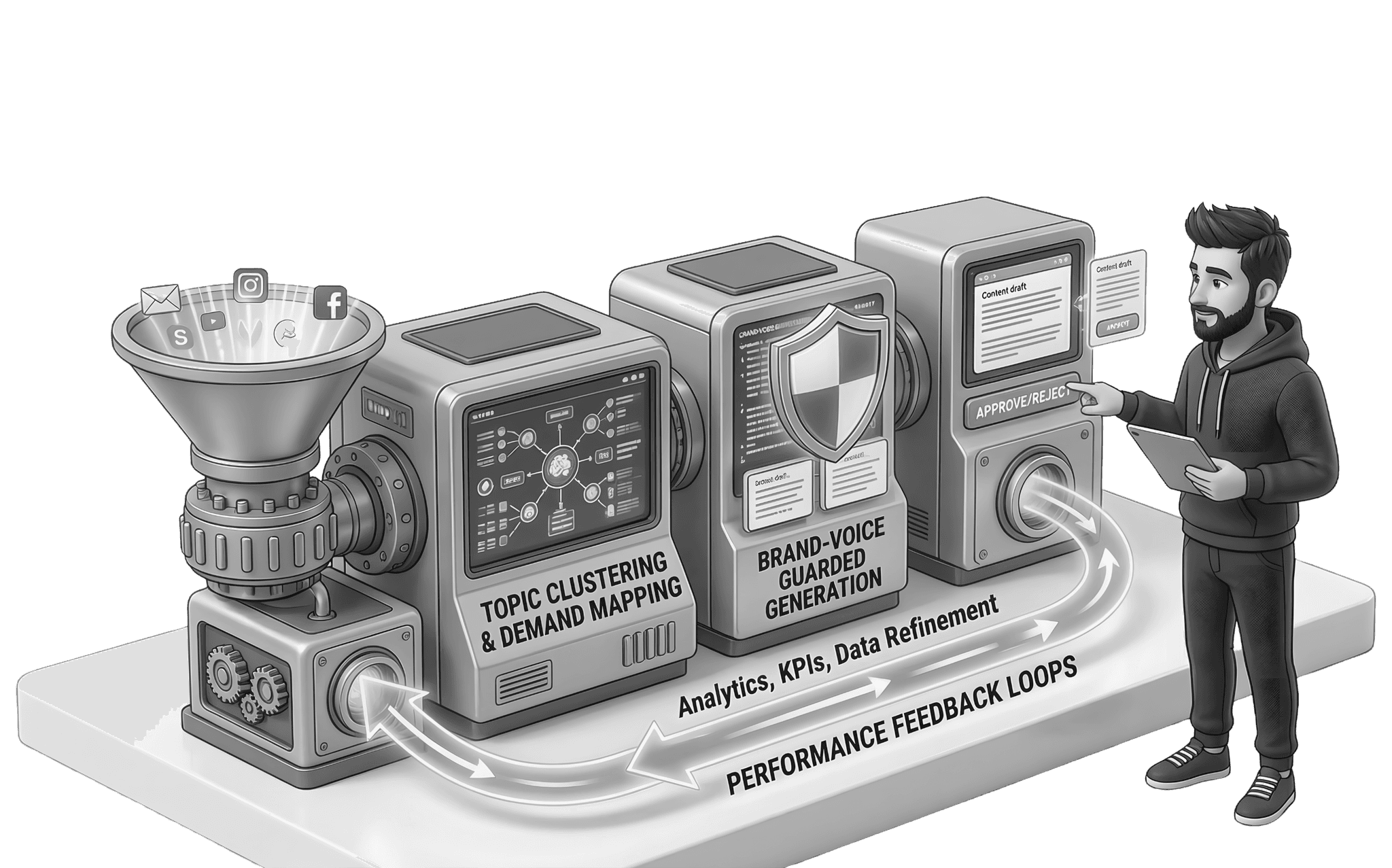 Mechanical growth engine illustration